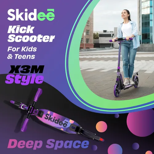 Miniatura 3 de SKIDEE Patinete para Adultos y Adolescentes, Altura Ajustable, Plegable, Ruedas Grandes, Ligero, Duradero, Suspensión Anti-Golpes, Hasta 220 Libras