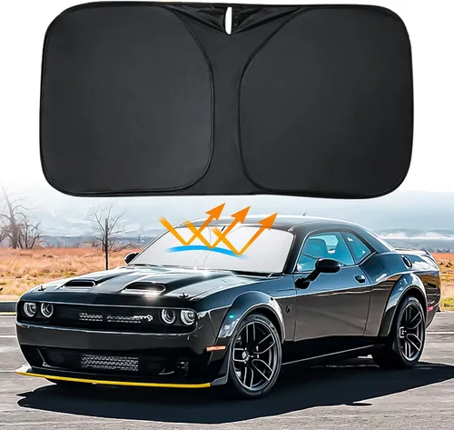 Miniatura 9 de D-Lumina - Parasol plegable para parabrisas para Dodge Ram 1500 2009-2018, protector de sol frontal que bloquea los rayos UV, accesorios para Plata