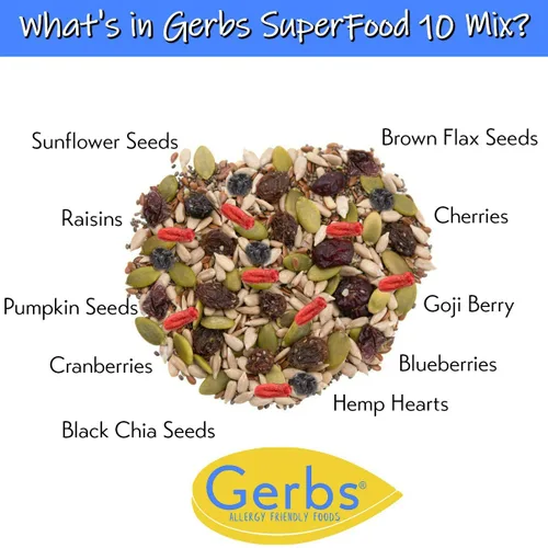 Miniatura 4 de GERBS Superfood Snack Mix de 2 libras. Los 14 mejores alimentos libres de alergias Bolsa a granel Fabricado en Estados Unidos Calabaza
