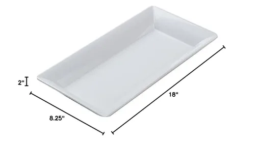 Miniatura 3 de American Metalcraft MEL23 Bandeja rectangular de melamina de la colección Endurance, 18-pulgadas, color blanco