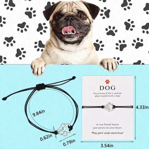 Miniatura 10 de PLwelth Pulseras de perro de cachorro para mujeres y hombres, regalos conmemorativos para amantes de las mascotas, regalos de amistad para ella, sus