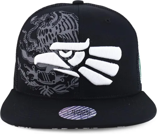 Miniatura 2 de Trendy Apparel Shop Hecho En Mexico Eagle 3D Bordado Flatbill Snapback Mesh Cap