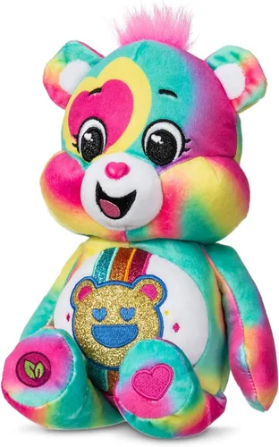 Miniatura 3 de Care Bears Oso Good Vibes con Purpurina de 9" - Tie-Dye Multicolor, ¡Hecho de Materiales Reciclados! – Bueno para Niñas y Niños, Coleccionistas