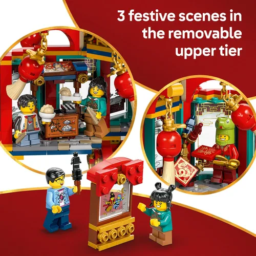 Miniatura 6 de LEGO Linterna trotadora para festival de primavera, juguetes educativos y de construcción para festivales chinos para niños, niños y niñas, a partir