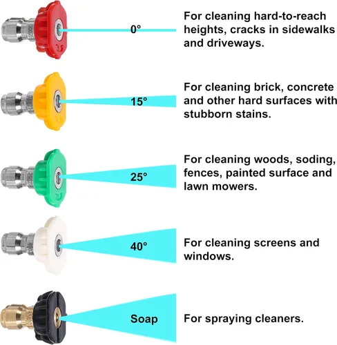 Miniatura 7 de FIXFANS - Varita para lavadora a presión de 45 grados, varita de extensión curvada de 15 pulgadas High Power Washer Extension Wand, 5 Spray