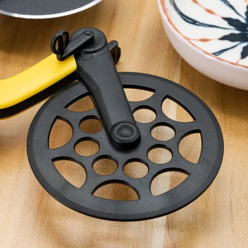 Miniatura 3 de Rueda cortadora de pizza para bicicleta con soporte, cuchillo de pizza de acero inoxidable de 2.4 pulgadas, superficie esmerilada antiadherente