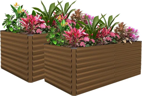 Miniatura 15 de Cama de jardín elevada con enrejado de arco para plantas trepadoras, cama de jardín elevada galvanizada, jardineras al aire libre para verduras