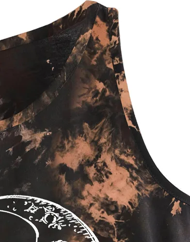 Miniatura 3 de Remidoo Camiseta sin mangas para mujer, estilo casual, con gráficos, recortada, cuello redondo