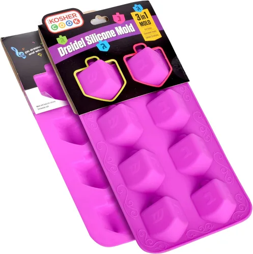 The Kosher Cook Dreidel - Moldes de silicona con forma para hornear, congelar, dulces, cubitos de hielo, chocolate y horno, aptos para congelador,
