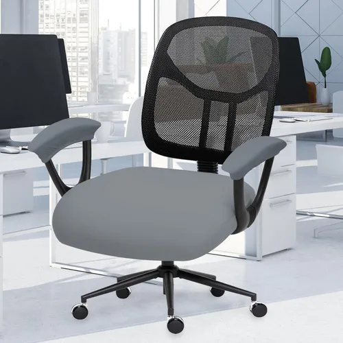 Miniatura 60 de Fundas elásticas para asiento de silla de oficina de escritorio - Funda universal de spandex para silla de computadora - Fundas removibles lavables