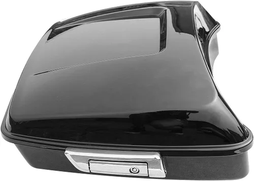 TCMT Caja de maletero de motocicleta cortada de 10.7", respaldo envolvente, soporte de montaje para 2 personas, compatible con Harley 2014-2025 Con