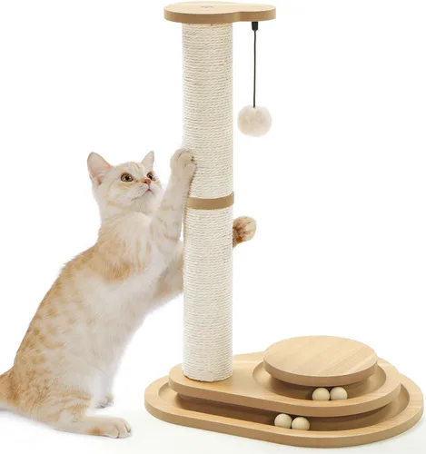 Miniatura 9 de Made4Pets - Poste rascador para gatos, autocuidado para gatos de interior, perca suave para descansar, rascador de sisal natural de 17.5 pulgadas