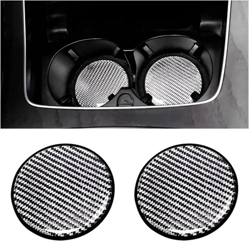 Miniatura 11 de BESULEN - Juego de 2 portavasos para automóvil de fibra de carbono, antideslizantes, insertados, universales de 2.75 pulgadas, almohadillas