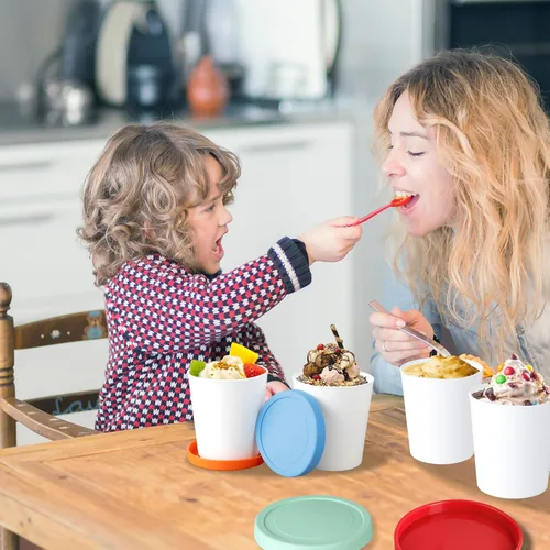 Miniatura 6 de Recipientes para helados caseros (paquete de 4 – 1 cuarto de galón cada uno), contenedores reutilizables de almacenamiento de helado para 1 Qt & 4