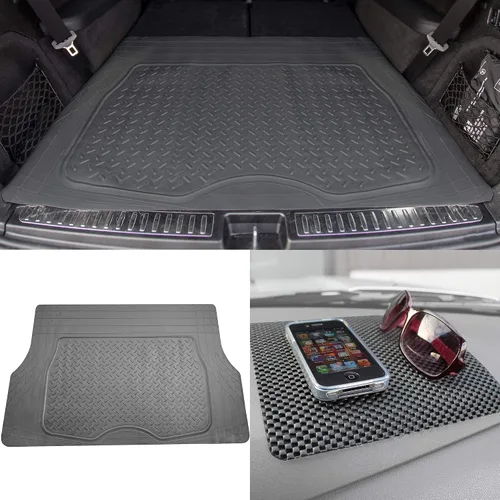 Miniatura 6 de TLH Juego de alfombrillas de carga beige recortables de primera calidad para maletero de automóvil, ajuste universal con almohadilla de tablero