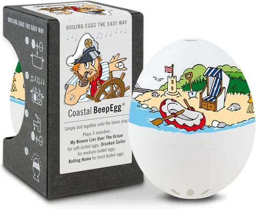 Coastal BeepEgg - Temporizador de huevos para hervir huevos - Olla musical para huevos suaves, medianos y duros, aptos para alimentos, temporizador