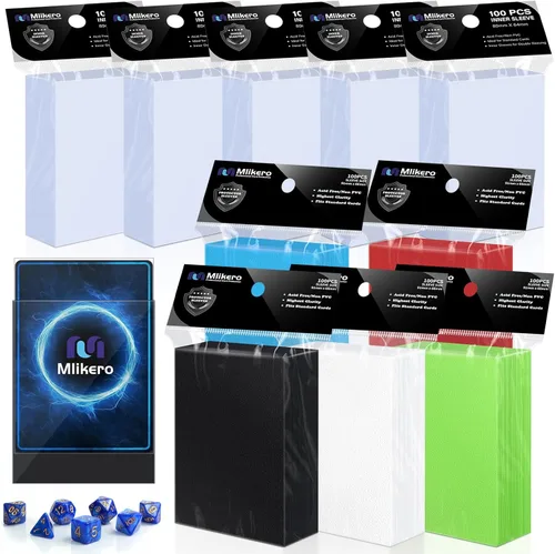 Miniatura 11 de 1000 fundas para tarjetas negras, protectores de mazo con fundas mate para cartas, fundas para cartas de intercambio aptas para MTG, TCG y cartas