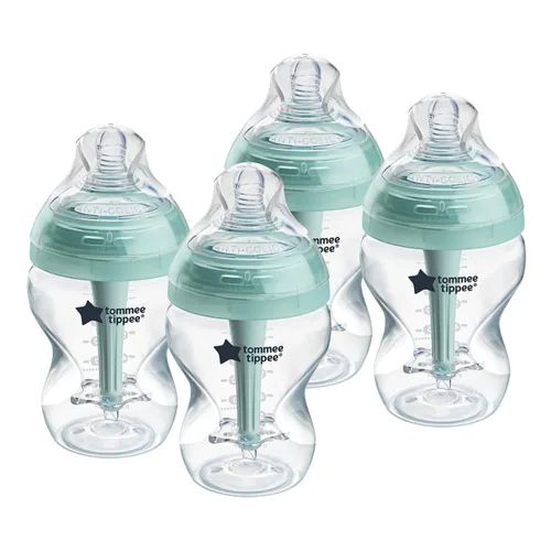 Tommee Tippee Biberones anticólicos avanzados de 9 onzas sin BPA, para recién nacido a partir de 0 meses, pezón de flujo lento similar al pecho,