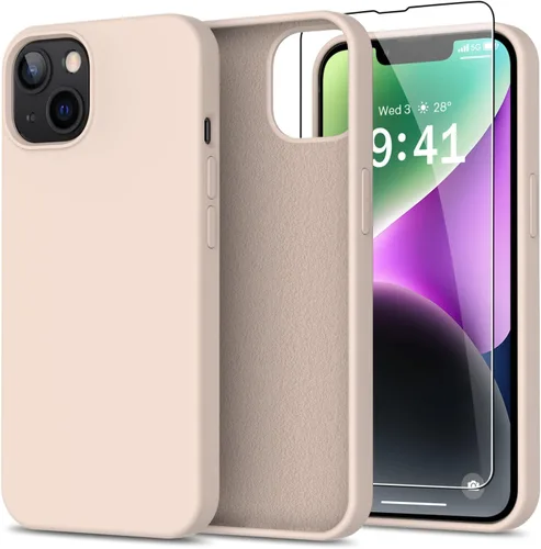 Miniatura 9 de bemal Funda para iPhone 14 Pro con protector de pantalla, silicona líquida de ajuste delgado, forro de microfibra suave, diseñada para mujeres