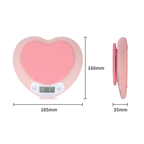 Miniatura 8 de Báscula digital de cocina 0.04 oz Precisión 11.0 lbs recargable en forma de corazón portátil para hornear, formulación de medicamentos, uso