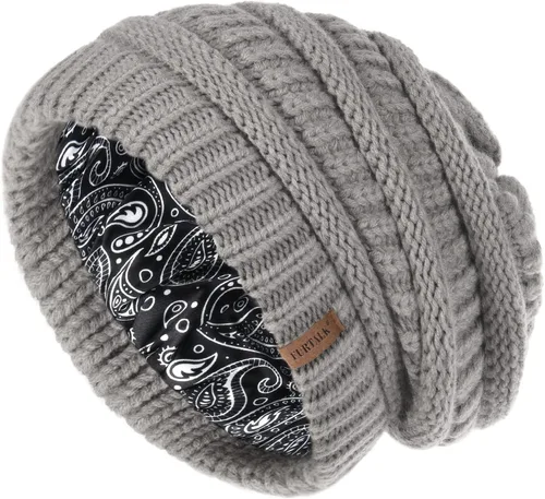 Miniatura 59 de FURTALK Gorro de invierno para mujer, con forro de satén, tejido trenzado, grueso, holgado, gorro cálido
