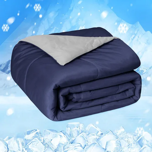 Miniatura 16 de HOMFINE Edredón refrescante para personas que duermen con calor, ambos lados Q-Max > 0.45 de fibra de enfriamiento Arc-Chill para todas