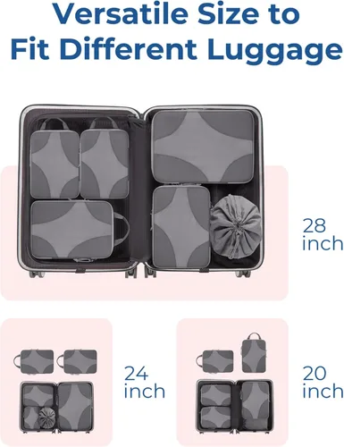Miniatura 3 de BAGSMART Cubos de embalaje de compresión para viajes, organizador de equipaje comprimible para cruceros, artículos esenciales de viaje ligeros
