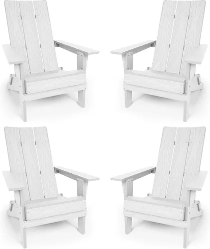 Miniatura 9 de YEFU Adirondack Sillas plegables de gran tamaño: capacidad de peso de 400 libras, sillas Adirondack de plástico, respaldo alto, modernas como