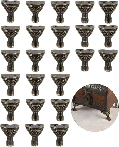 24 patas de caja de latón antiguo, herrajes para caja de joyería, patas para patas, protector de esquina, pies decorativos para caja de regalo, caja