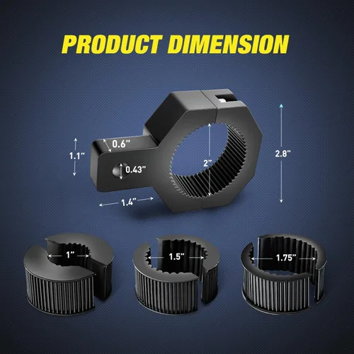 Miniatura 2 de Nilight 90023D - Paquete de 4 soportes de montaje estándar de 4 piezas, luz LED, barra vertical, abrazadera de tubo de barra vertical, soporte