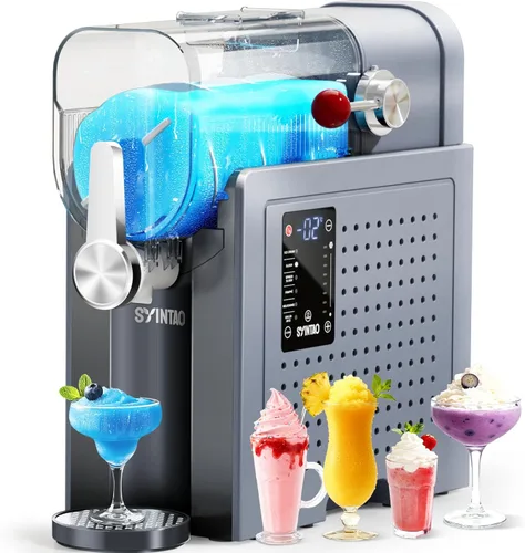 Miniatura 11 de SYINTAO Máquina de helados 2 en 1 para hacer helados de servicio suave y granizado, máquina de bebidas congeladas sin necesidad de hielo