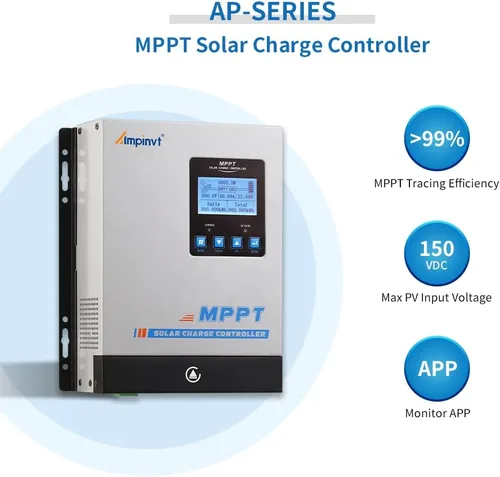 Miniatura 2 de Controlador de carga solar MPPT de 60 amperios, regulador de panel de batería solar automático de 12 V, 24 V, 36 V 48 V, entrada máxima de 150 V PV