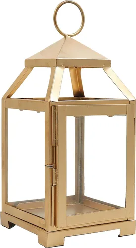 Miniatura 12 de Hosley's Farol estilo clásico, de 12 pulgadas de alto, de hierro y vidrio Regalo ideal para celebraciones, fiestas, bodas, Aromaterapia y Spa.