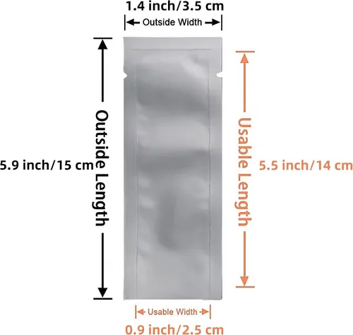 Miniatura 4 de FERENLI 100 unidades de bolsas de líquido de viaje transparentes de Mylar con sellado térmico al vacío de 1.4 x 5.9 pulgadas para artículos