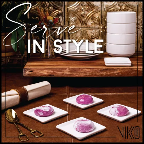 Miniatura 4 de Vikko Mini plato de postre, plato de porcelana blanca de 3.5 pulgadas, juego de 6 platos cuadrados para Petit Fours, pasteles, frutas, apto