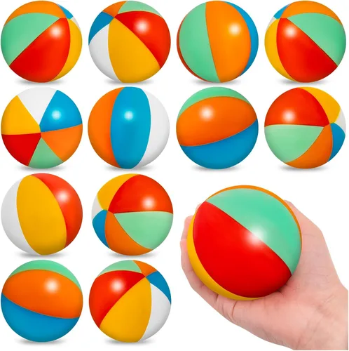 Mini bolas de estrés para la playa para niños, 36 bolas de espuma de alivio del estrés del arco iris, juego de piscina, pelotas deportivas para