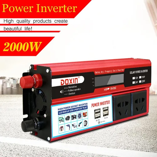 Miniatura 2 de Inversor de corriente para automóvil de 12 V, 24 V a 110 V, 220 V, convertidor de automóvil con 4 puertos USB, convertidor de adaptador