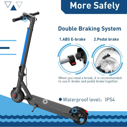 Miniatura 4 de Patinete eléctrico Hiboy S2 Lite – neumáticos sólidos de 6.5 pulgadas – hasta 17.1 kilómetros de alcance y 21 km/h, portátil y plegable