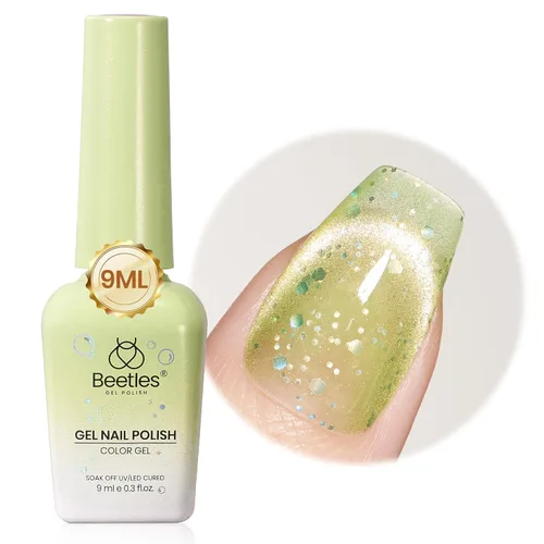 Miniatura 69 de Beetles - Esmalte de uñas de gel ultravioleta semipermanente sin HEMA de alto brillo para manicura francesa y arte de uñas, frasco a juego, blanco