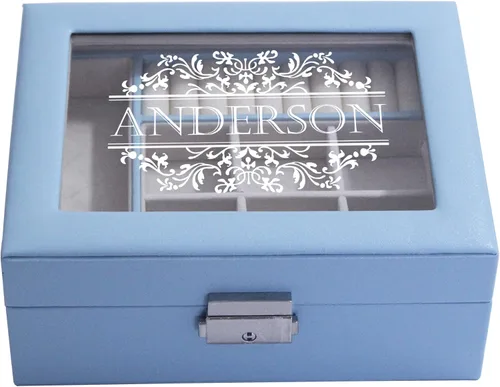 My Personal Memories Joyero personalizado, bandeja y organizador con parte superior de cristal, accesorios personalizados y grabados, regalo para
