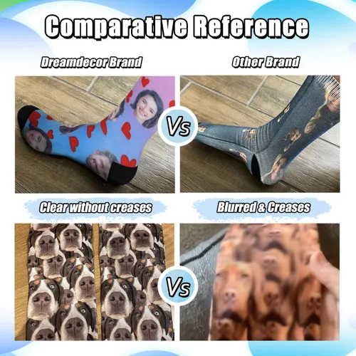 Miniatura 6 de Dreamdecor Calcetines divertidos personalizados con foto, calcetines divertidos personalizados para hombres, mujeres y niños
