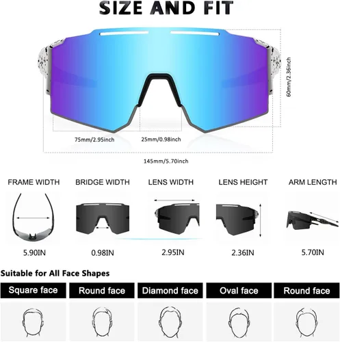 Miniatura 2 de Gafas de sol de ciclismo TR90 marco para hombres y mujeres, correr, ciclismo, deportes al aire libre.
