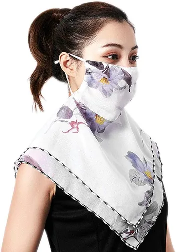 Miniatura 8 de Bufanda tipo bandana para mujeres y niñas, con cintas elásticas para las orejas, polaina para el cuello, pasamontañas, protección contra el polvo