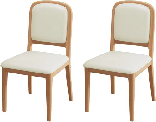 Miniatura 11 de Solid Wood Dining Room Chairs Minimalist,Kitchen Chairs with Soft Padded Back,Living Room Chair for Office Reading,Wood Frame,Armless Vanity