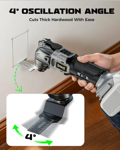 Miniatura 5 de Herramienta Oscilante Inalámbrica para Batería Dewalt de 20V, Herramienta de Motor sin Escobillas de 6 Velocidades Variables, Kit de Múltiples Para