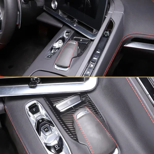 Miniatura 7 de CHEAYAR Cubierta de panel de palanca de cambios compatible con Chevrolet Corvette C8 2020-2023, interruptor antideslizante ESP de automóvil, sensor