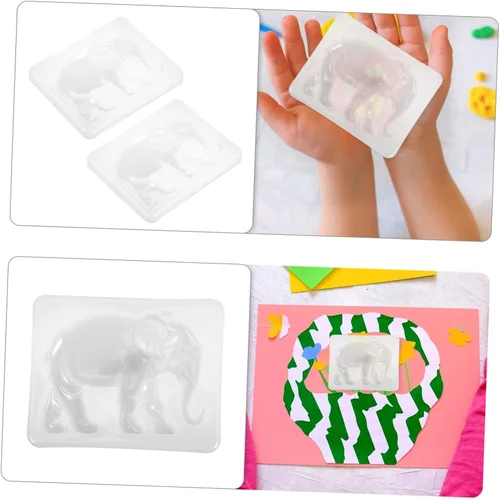 Miniatura 6 de Didiseaon Molde de elefante divertido Molde de silicona de pegamento de cristal DIY Material de silicona de forma redonda