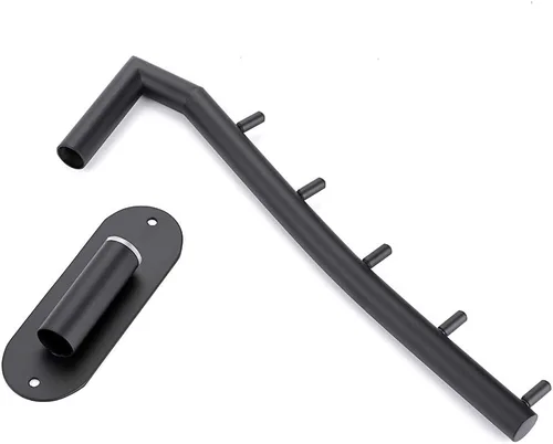 Miniatura 5 de Sumnacon Perchero de acero inoxidable para colgar ropa, 2 piezas, gancho para ropa con brazo oscilante, organizador de almacenamiento de bata Negro