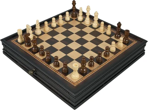 Miniatura 9 de BIVOMON Juego de ajedrez de madera de 12.5 pulgadas, piezas de ajedrez magnéticas con 2 cajones de almacenamiento integrados - juego de tablero