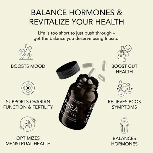 Miniatura 3 de Rhea Myo-Inositol y D-Chiro Inositol Suplemento para Mujeres Suplementos de fertilidad para el equilibrio hormonal y apoyo a la salud ovárica